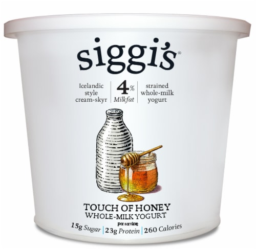 Siggi's® Touch of Honey Skyr Icelandic Style Whole Milk Yogurt Tub Perspective: front