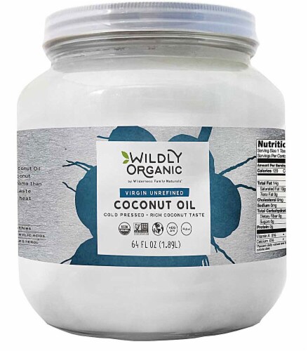 Wildly Organic  Virgin Unrefined Coconut Oil Perspective: front