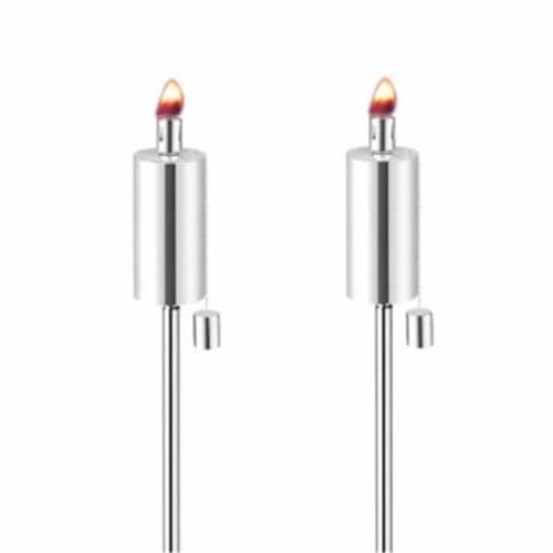 Anywhere Fireplace 90292 Two Stainless Steel Cylinder Shaped Anywhere Garden Tiki Torches - Set of 2 Anywhere Fireplace 90292 Two Stainless Steel Cylinder Shaped Anywhere Garden Tiki Torches - Set of 2