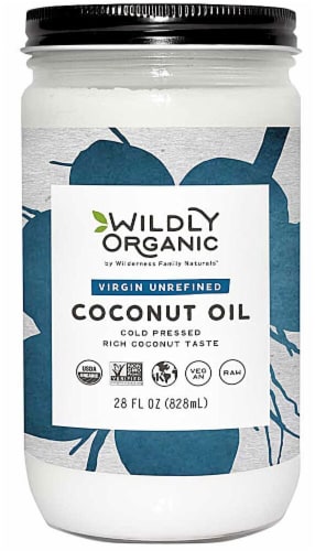 Wildly Organic  Virgin Unrefined Coconut Oil Perspective: front