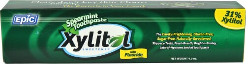 Epic Dental  Toothpaste Xylitol Sweetened   Spearmint Perspective: front