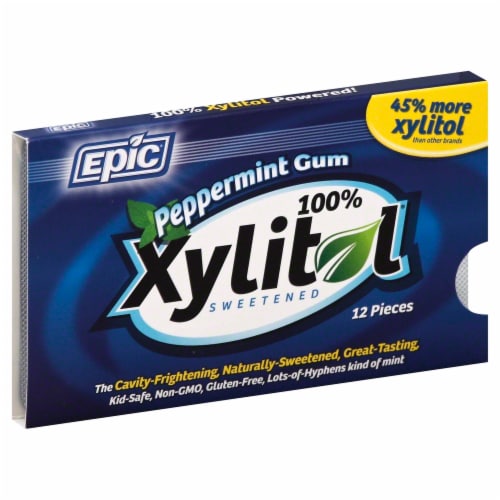 Epic Dental Xylitol Peppermint Gum Perspective: front