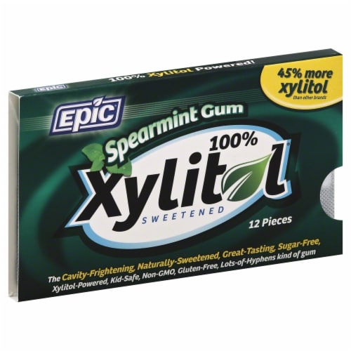 Epic Dental Xylitol Spearmint Gum Perspective: front