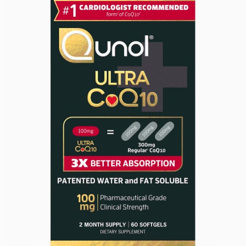 Qunol Ultra CoQ10 Softgels 100mg Perspective: front