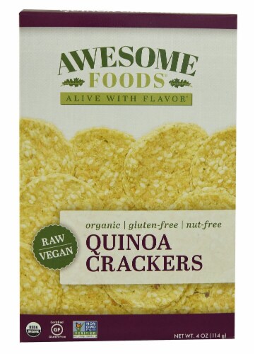 Awesome Foods  Organic Quinoa Crackers Perspective: front