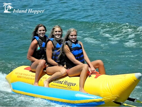 NEW Island Hopper PVC-3 Banana Boat Inflatable 3 Passenger Water Sled Perspective: front