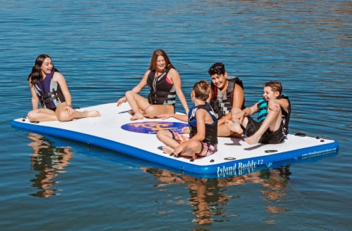 New Island Hopper Buddy 12 Foot Inflatable Swimming Water Platform Perspective: front