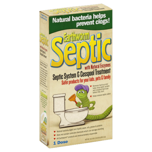 Earthworm Septic System Treatment - Case of 6 - 10.3 FL oz. Perspective: front