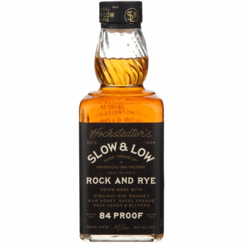 Hochstadter's Slow and Low Rock Rye Citrus Pennsylvania Whiskey Perspective: front