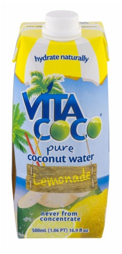 Vita Coco Coconut Lemonade Flavored Bottled Water Perspective: front