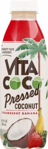 Vita Coco Pressed Strawberry Banana Flavored Bottled Water Perspective: front