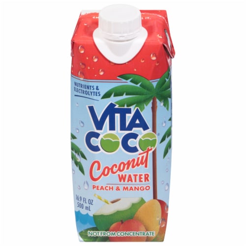Vita Coco® Coconut Peach & Mango Flavored Bottled Water Perspective: front