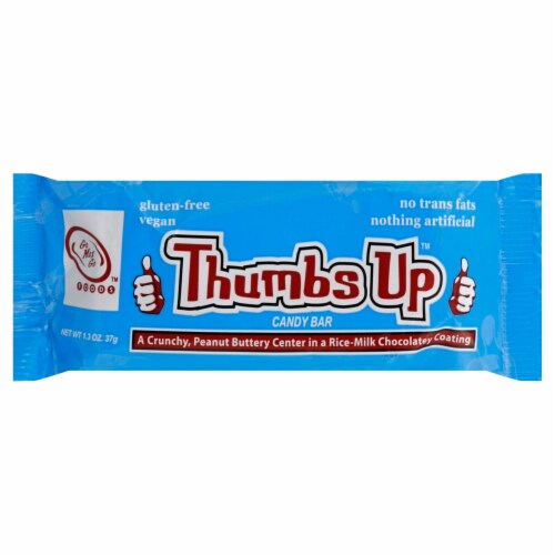 Thumbs Up Go Max Go Peanut Butter Vegan Chocolate Bar Perspective: front