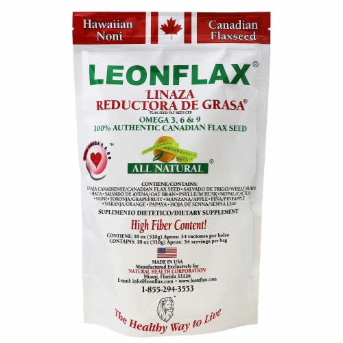 LeonFlex Fiber Omega 3-6-9 Flax Seed Pouch Perspective: front