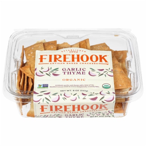 Firehook® Garlic Thyme Baked Crackers Perspective: front