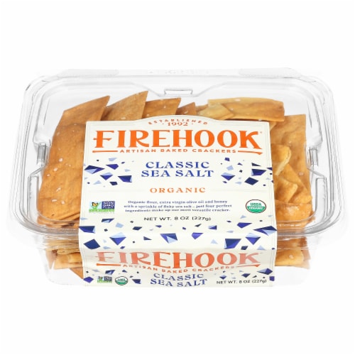 Firehook® Organic Mediterranean Sea Salt Artisan Baked Crackers Perspective: front