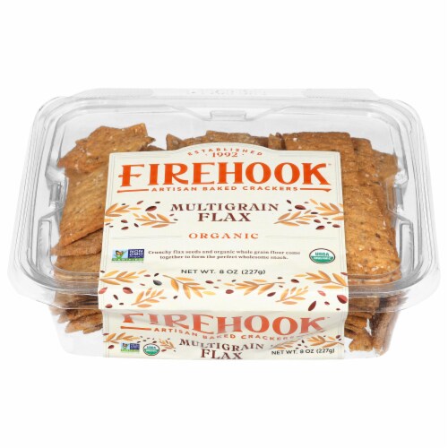 Firehook® Organic Multi-Grain Flax Artisan Baked Crackers Perspective: front