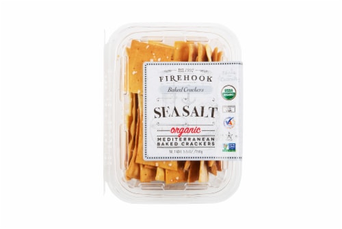 Firehook Organic Sea Salt Mediterranean Baked Crackers Perspective: front
