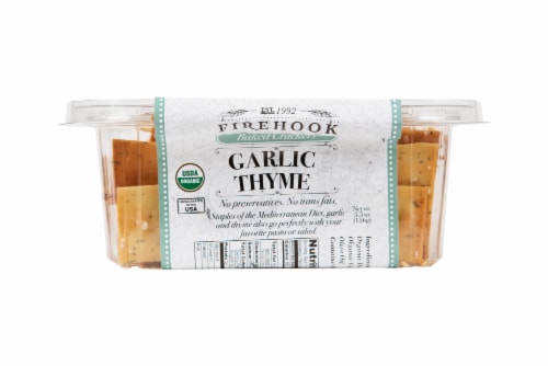 Firehook Garlic Thyme Organic Baked Artisan Baked Crackers Perspective: front