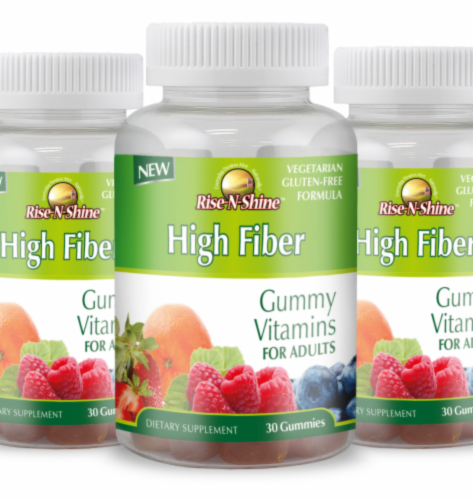 Rise-N-Shine High Fiber Gummy Vitamins-30 Count Perspective: front