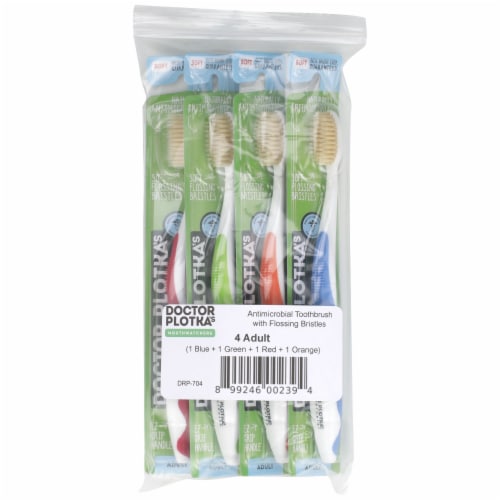 Doctor Plotka's Mouthwatchers Antimicrobial Toothbrushes with Flossing Bristles Perspective: front