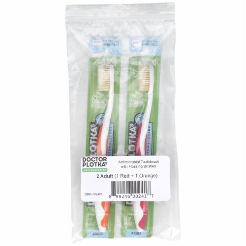 Doctor Plotka's Antimicrobial Toothbrush with Flossing Bristles Perspective: front