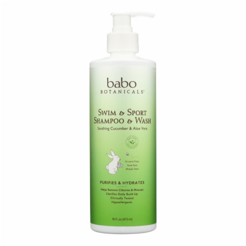 Babo Botanicals Swim & Sport Shampoo & Wash (For Swim, Sun, Active Play) 473ml/16oz Perspective: front