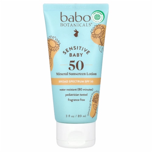 Babo Botanicals - Baby Skin Mineral Sunscreen - SPF 50 - 3 oz. Perspective: front