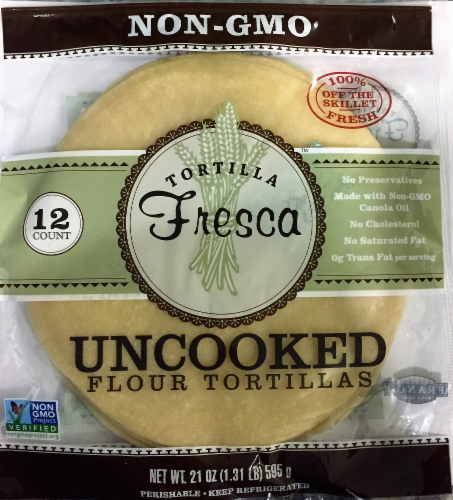 Tortilla Fresca Non-GMO Uncooked Flour Tortillas Perspective: front