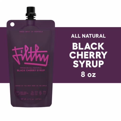 Filthy® Black Cherry Syrup Perspective: front