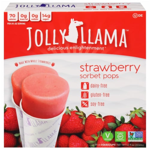 Jolly Llama™ Strawberry Sorbet Pops Perspective: front