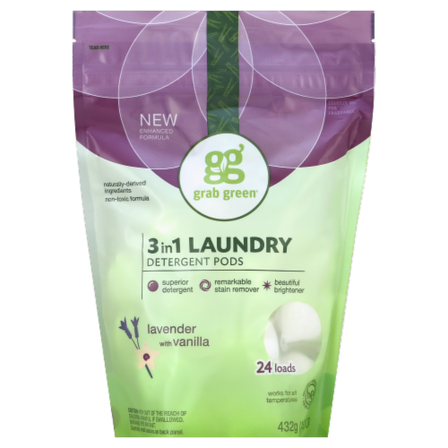 Grab Green Lavender Pods Laundry Detergent Pods Perspective: front
