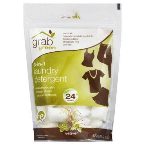 Grab Green Vetiver 3-In-1 Laundry Detergent Pods Perspective: front