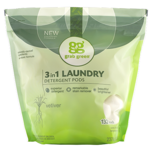 Grab Green 3-in-1 Laundry Detergent Pods Perspective: front