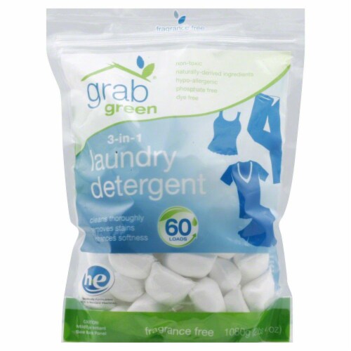 Grab Green Fragrance Free 3in1 Laundry Detergent Pods, 60 ct Fred Meyer