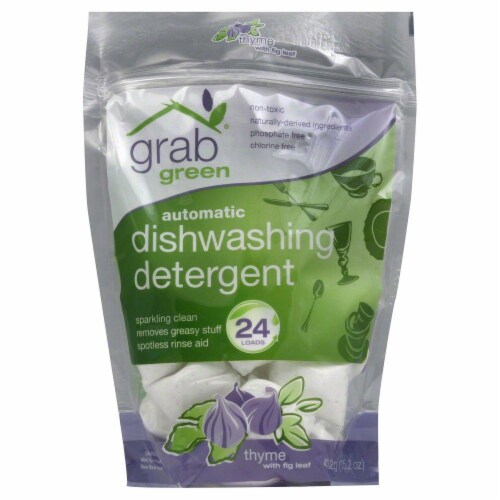 Grab Green Thyme with Fig Leaf Automatic Dishwashing Detergent Pods Perspective: front
