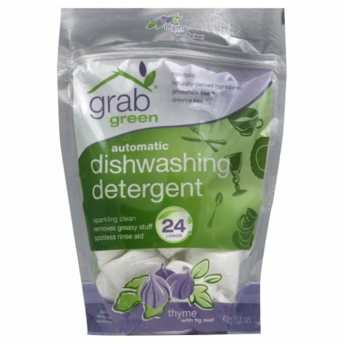 Grab Green Thyme with Fig Leaf Automatic Dishwashing Detergent Pods Perspective: front