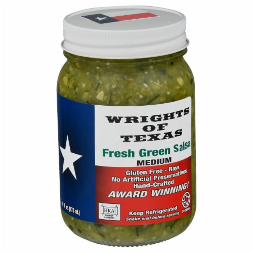 Wrights of Texas Fresh Green Medium Salsa Perspective: front