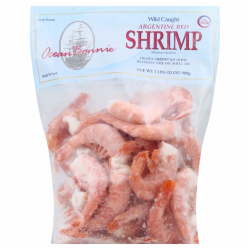 Ocean Bonnie Frozen Wild Caught Argentina 16/20 CT Raw Shrimp Perspective: front