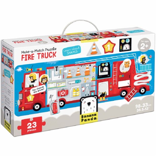 Make-a-Match Puzzle Fire Truck 2+ Perspective: front