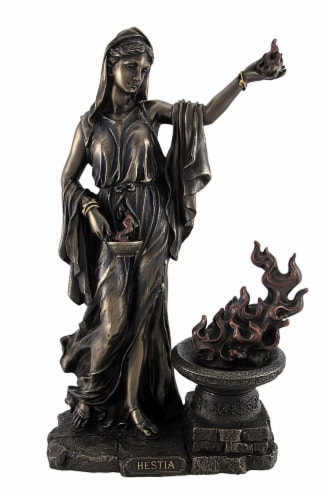Greek Goddess Hestia Bronzed Statue Roman Vesta Perspective: front