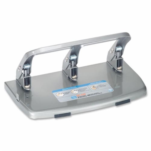 Carl Manufacturing  3-Hole Punch- 40 Sheet Capacity- Large Waste Tray- Steel Perspective: front