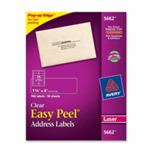 Avery Consumer Products  Laser Labels- Mailing- .67in.x1-.75in.- Clear Perspective: front