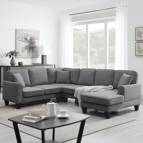 Seat Fabric Sectional Sofa Set