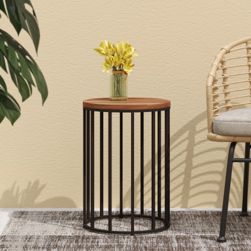 Simplie Fun Modern Farmhouse Outdoor Side Table with Rustic Charm 1 count Foods Co