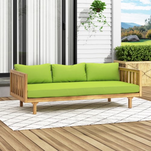 Simplie Fun Acacia Wood Daybed with Slat Paneling and Water Resistant Cushions 1 count King Soopers
