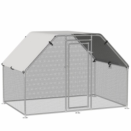 Simplie Fun Spacious & Secure Walk-in Chicken Coop with Shady Roof for Small Animals Perspective: front