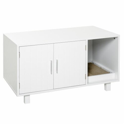 Simplie Fun Versatile Cat Box Ensemble Home Decor, Pet Privacy, Odor Control Perspective: front