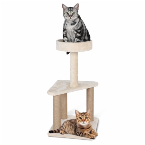Simplie Fun Deluxe Cat Condo Double Enclosed Beds Scratching Post and Entertaining Platform 1 count Harris Teeter
