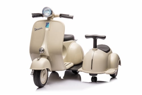 Simplie Fun 6V LICENSED Vespa Scooter Motorcycle with Side Car for kids Gray 1 count Fry s Food Stores